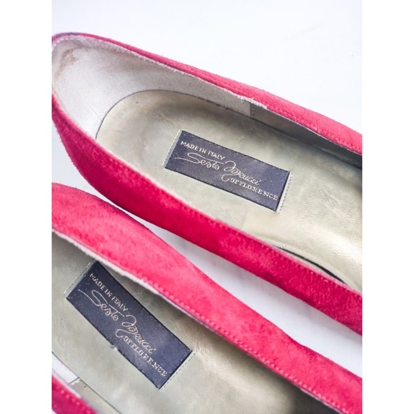 Vintage Sesto Meucci Of Florence Red Suede Flats Women's size 8 B Made in Italy - Picture 6 of 9